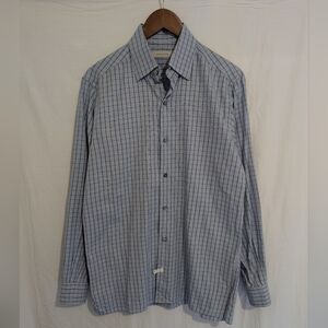 Ermenegildo Zegna 100% Cotton Dress Shirt Made In Italy Sz M Light Blue